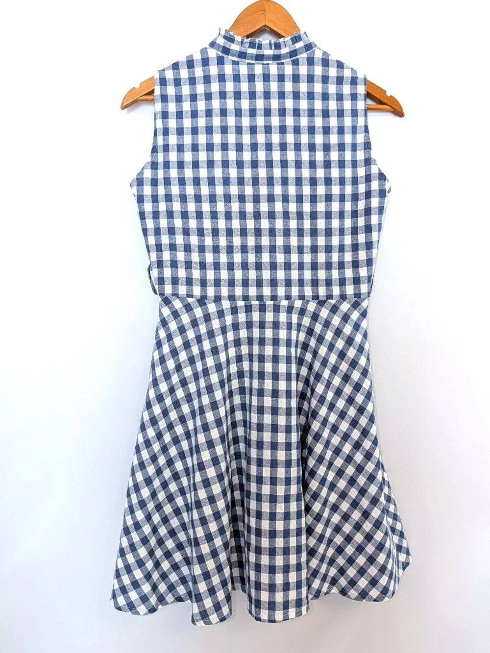 Kiel James Patrick | Gingham Fit & Flare Sleeveless Picnic Dress Blue Size Small